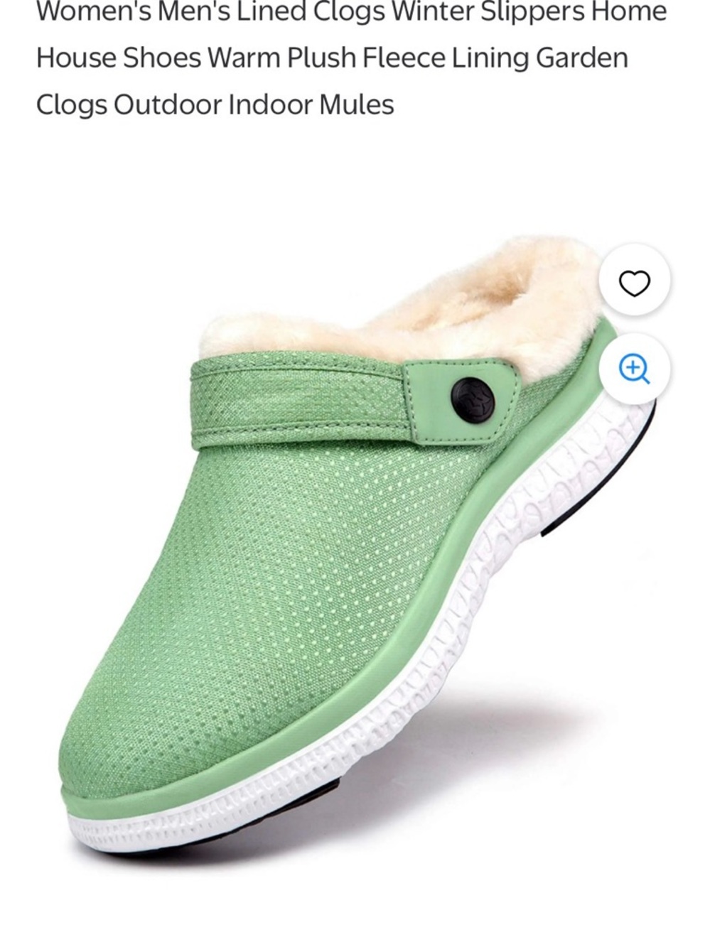 Plush-Lined light Green Clog Mules size 8.5 patterned nwt strap